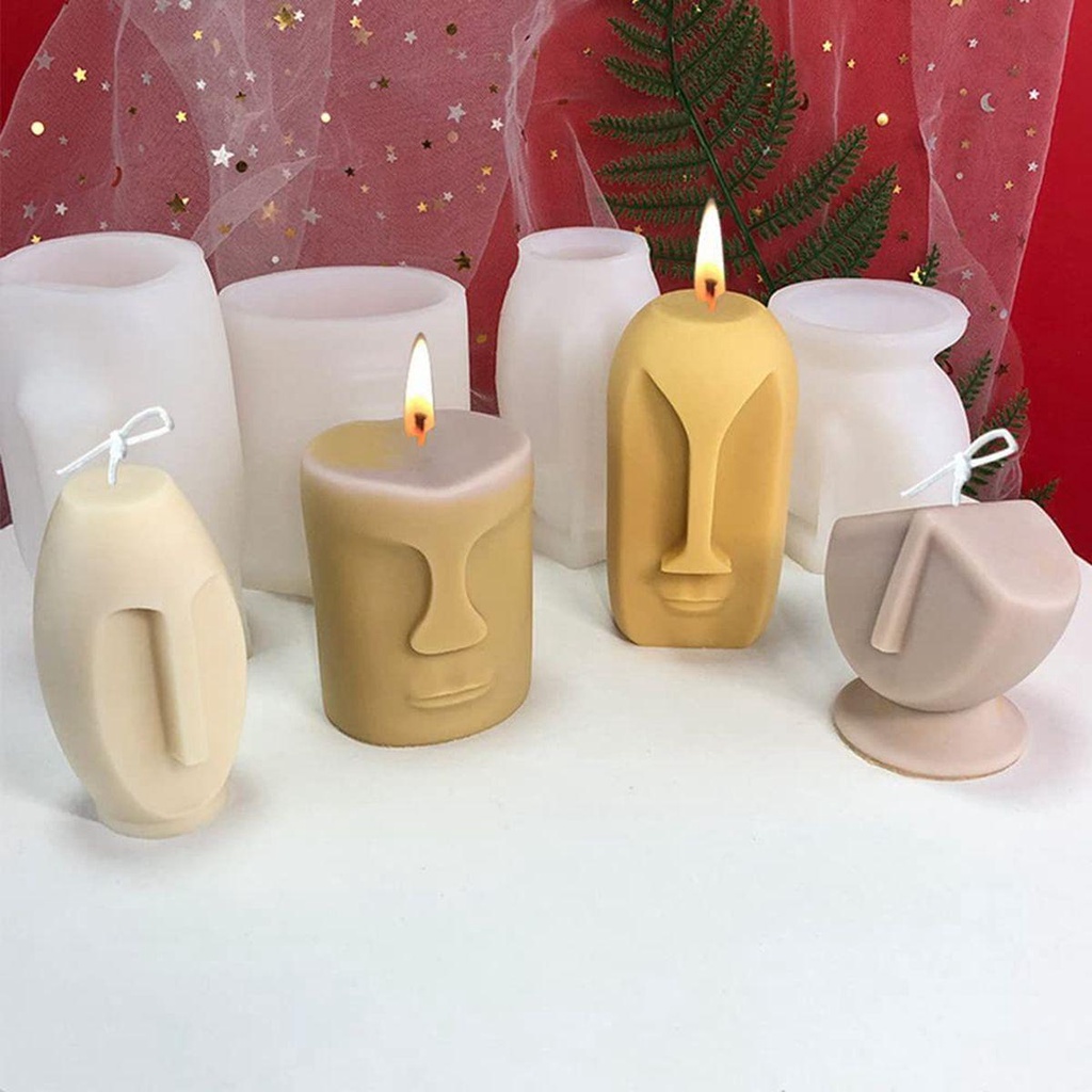 Khuôn Làm Nến Bằng Silicone Hình Mặt Người 3D