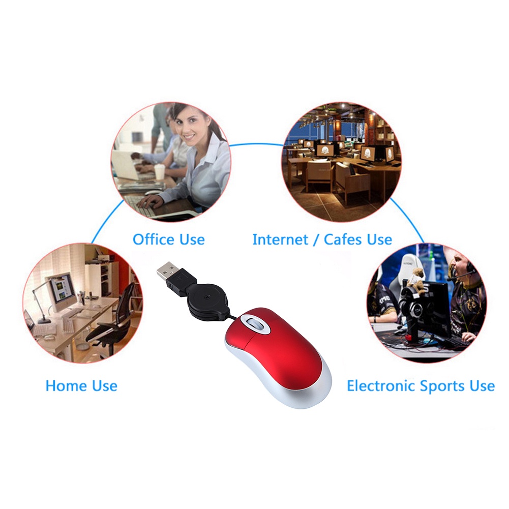 CHUYI Chuột Máy Tính Mini 1000Dpi Có Dây Usb Và Phụ Kiện