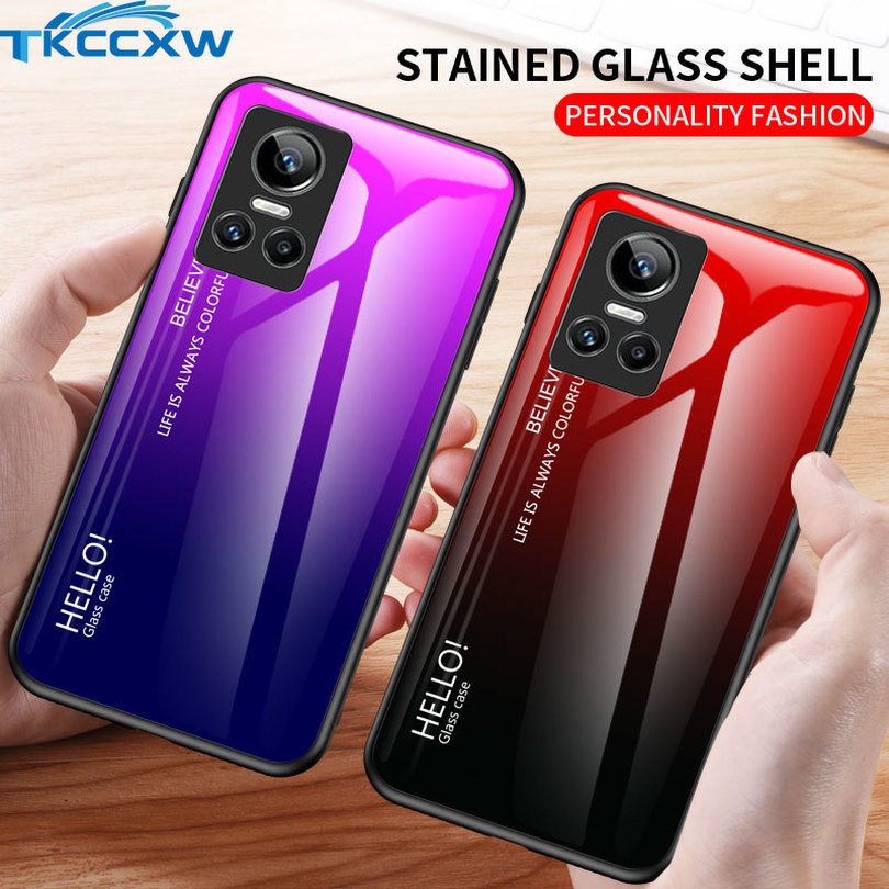 Ốp Điện Thoại Kính Cường Lực Cứng Màu Gradient Sang Trọng Cho OPPO Reno 7 Pro 7 Z Find X5 Pro