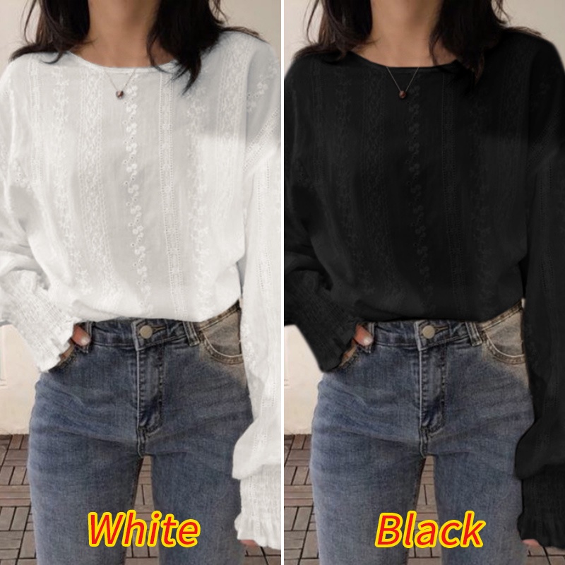 Áo Zanzea tay dài cổ tròn màu trơn thời trang cho nữ