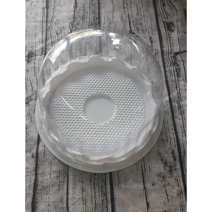 Hộp nhựa đựng bánh kem đế trắng 19cm (5 cái)