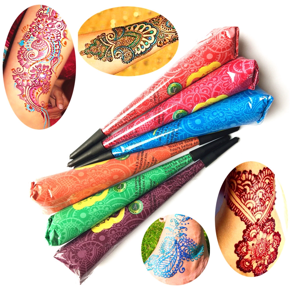 Body Paint Body Art Temporary Tattoo Indian Henna Mehndi Cone Makeup Tools Women Paste Cones Waterproof Professionally