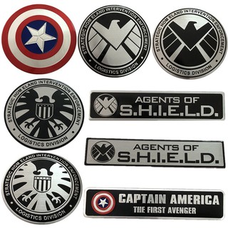 Tem Nhôm tròn 7.5cm Captain - Hydra - S.H.I.E.L.D siêu chất