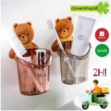 Cốc Gấu Dán Tường Đựng Bàn Chải  Clovershop68