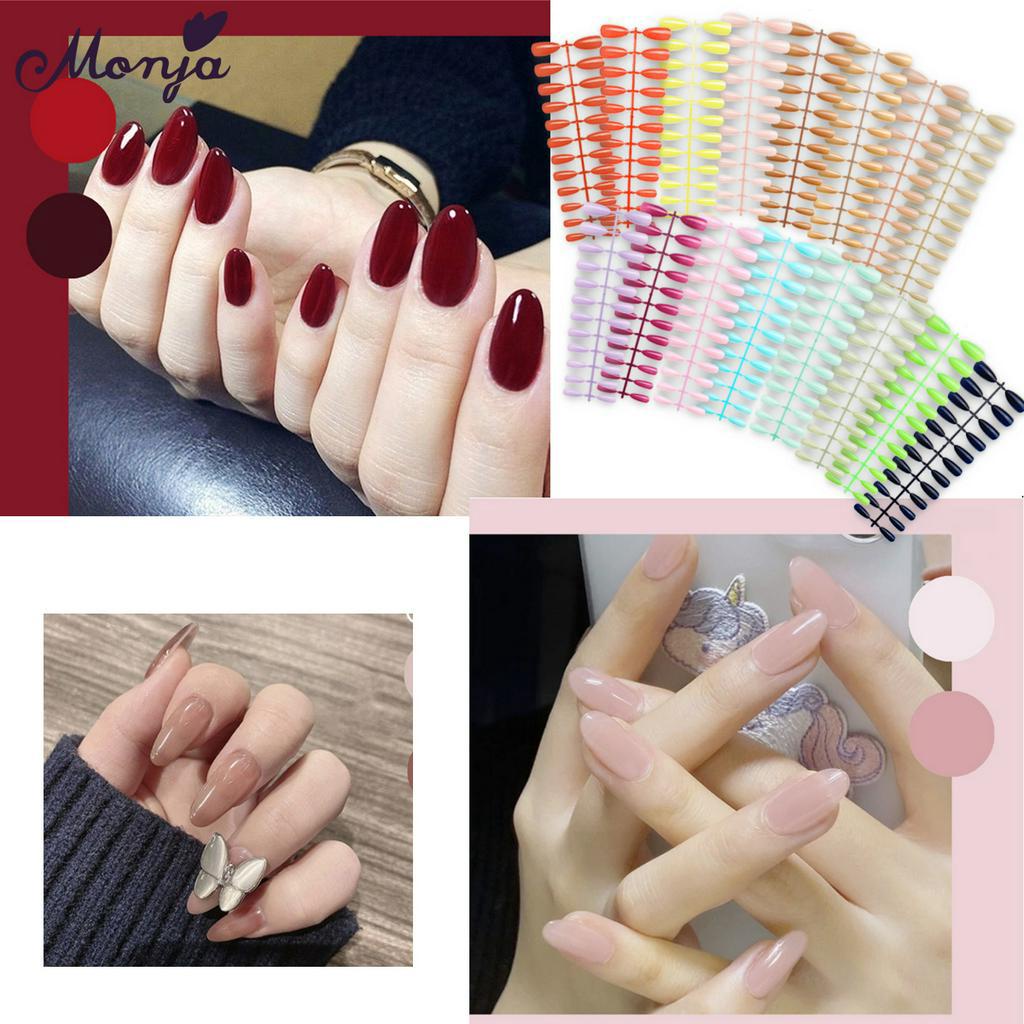 [Hàng mới về] Set 24 Móng Tay Giả MONJA Màu Bóng Nghệ Thuật