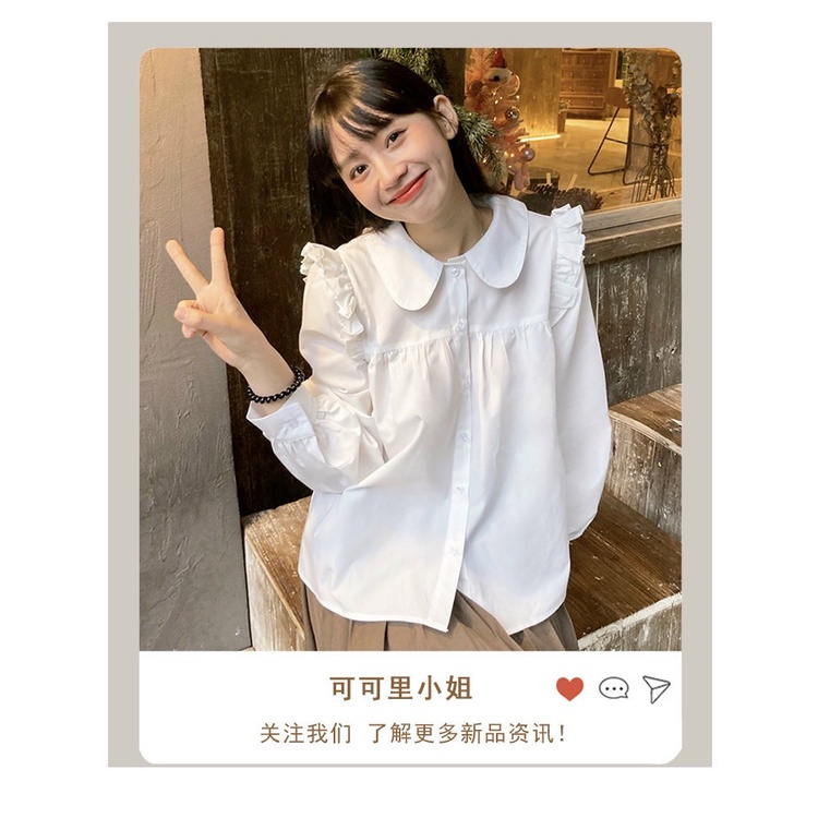 Áo babydoll cổ sen tiểu thư dài tay