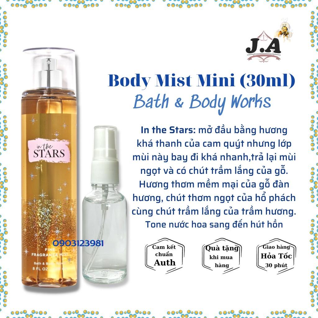 Xịt Thơm Toàn Thân Body Mist Bath & Body Works Chính Hãng Bill Mỹ - JA Shop / XỊT THƠM CHAI 30ML