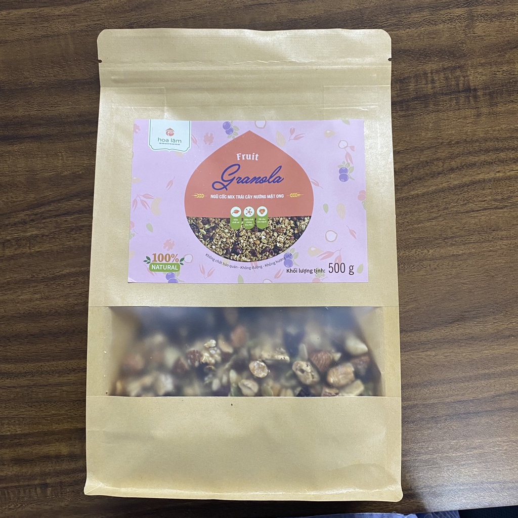 Gạo lứt huyết rồng rang rong biển Hoa Lâm ăn chay giảm cân hiệu qủa túi 400g