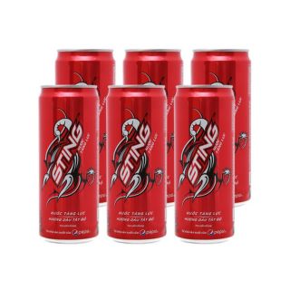 Lốc 6 lon nước tănh lực Sting dâu