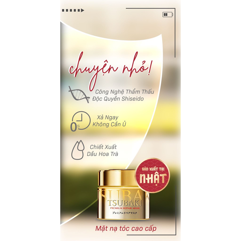 Mặt Nạ Dưỡng Tóc Cao Cấp Phục Hồi Hư Tổn Cao cấp Nhật Tsubaki Chính hãng Muasambamien Phân phối
