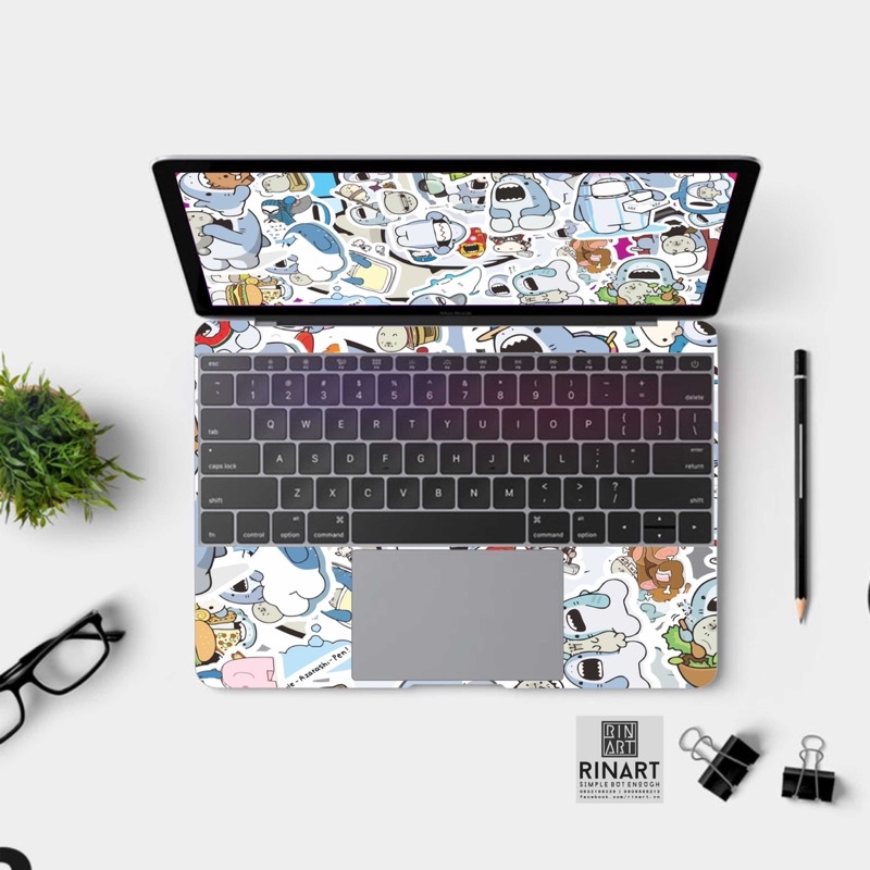 SET 100 STICKER CÁ MẬP NHẬT BẢN SIÊU DỄ THƯƠNG DÁN TRANG TRÍ ĐIỆN THOẠI LAPTOP VALI MŨ BẢO HIỂM XE MÁY TỦ KỆ,...