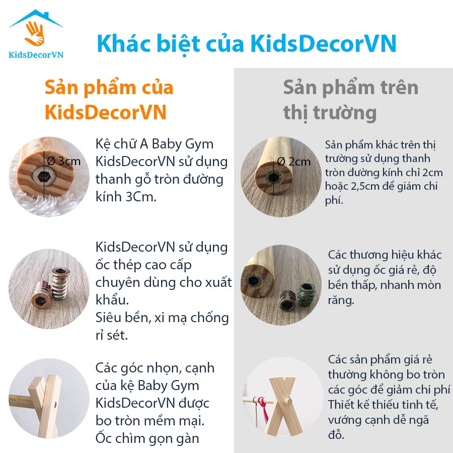 [Mua 1 tặng 1]Kệ gỗ chữ A baby gym play Montessori đồ chơi giáo dục trẻ sơ sinh