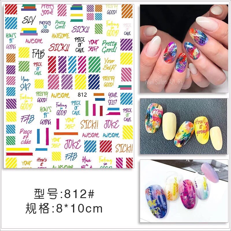 sticker dán móng tay nail hot mới