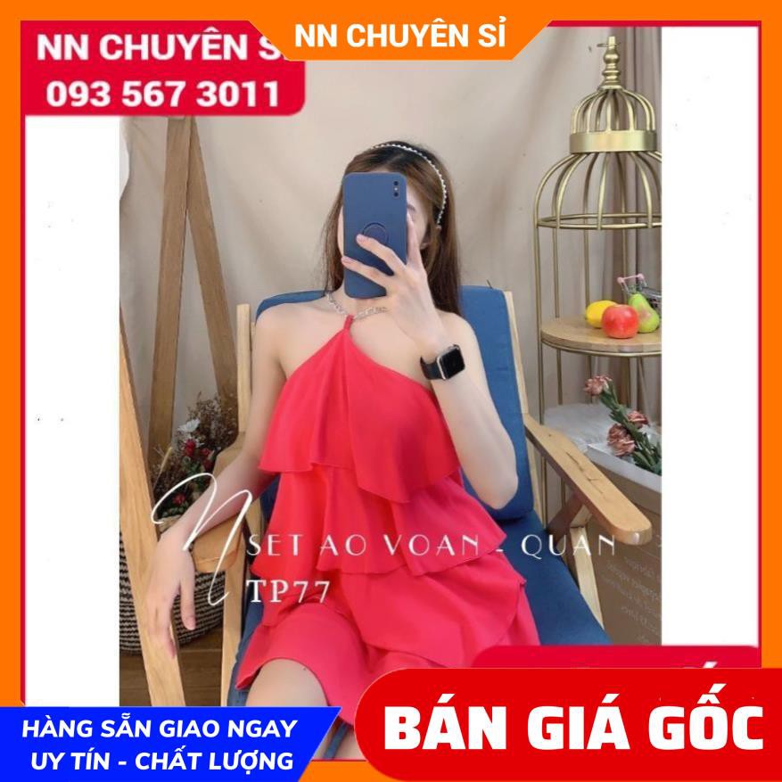 HÀNG ĐẸP - SET VOAN TẦNG PHỐI XÍCH ⚡ẢNH THẬT CHỤP TẠI SHOP⚡ SET ÁO VOAN KÈM QUẦN TP77