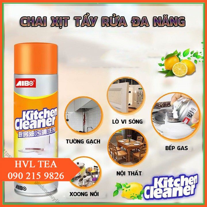 Chai Xịt KITCHEN OILY FOAM CLEANER Tẩy Rửa Nhà Bếp-Nhà Tắm Đa Năng Bảo Vệ Da Tay