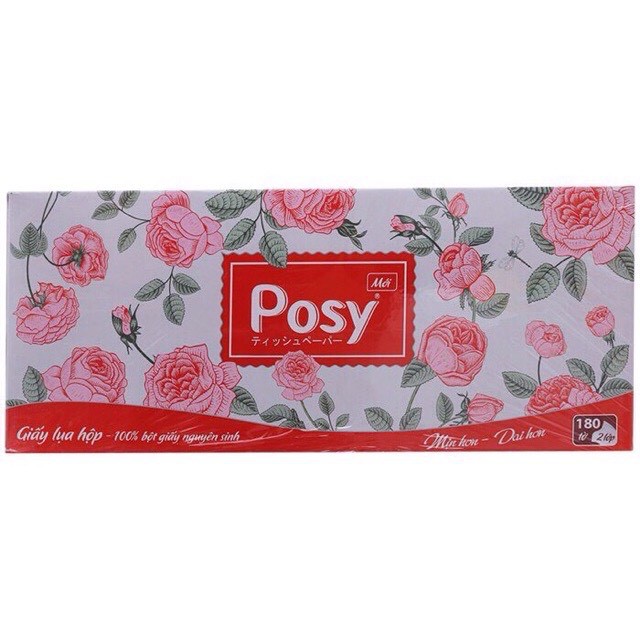 KHĂN GIẤY POSY HỘP HOA RÚT 180 TỜ X 2 LỚP