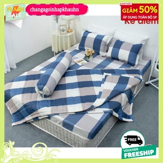 Bộ chăn hè ga gối 4 món 1m8x2m,lựa mẫu thoải mái