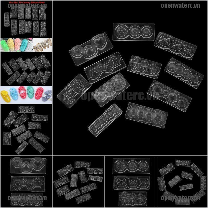 1 Khuôn Silicone Tạo Hình Trang Trí Móng Tay 3D DIY