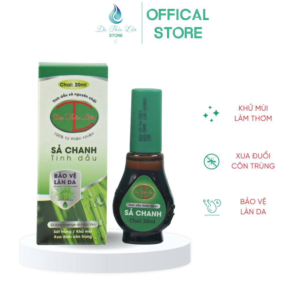 Tinh Dầu Sả Chanh Dạ Thảo Liên 20ML. 100% thảo dược quý từ thiên nhiên