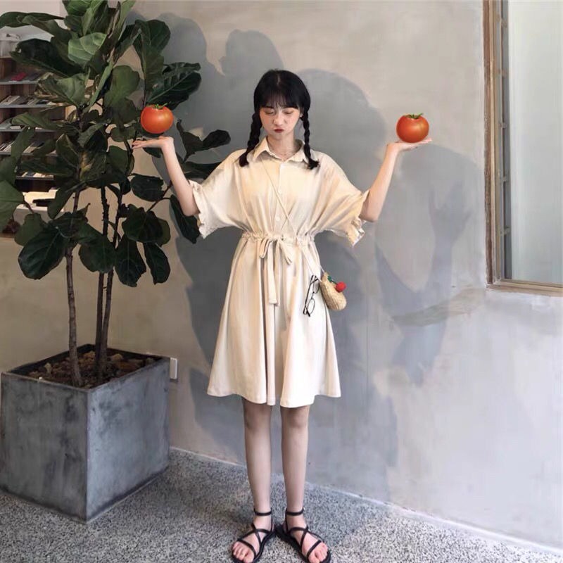 Đầm kiểu Perty cổ bẻ vừa vặn thời trang trẻ trung cho nữ