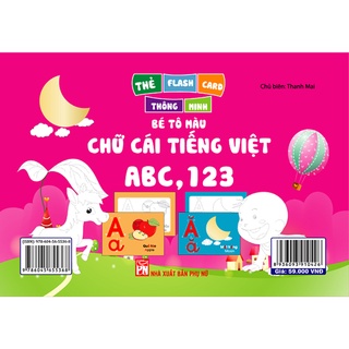 Thẻ Flashcard Thông Minh - Bé Tô Màu Chữ Cái Tiếng Việt ABC, 123