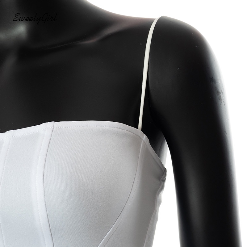 Áo nữ hai dây màu trơn dáng ôm hở lưng quyến rũ đơn giản thời trang