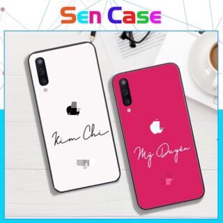Ốp Lưng Điện Thoại Sam Sung In Giả Táo Khắc Tên, Mặt Sau Kính Cường Lực Cao Cấp Chống Trầy Xước, Chống Bay Mầu