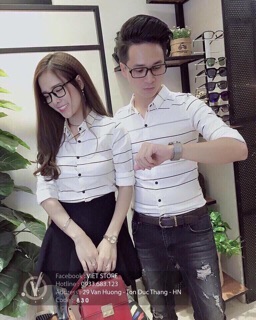 Áo sơ mi cặp sọc thời trang 300k