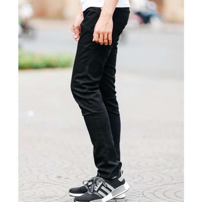 [Freeship] Quần jean màu đen trơn chất jean cotton co dãn MS20 thời trang năng động trẻ trung | BigBuy360 - bigbuy360.vn