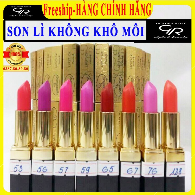 [FreeShip - HÀNG SIÊU CAO CÁP] Son lì đẹp lâu trôi golden rose lipstick/Son môi cao cấp không lem, không khô môi