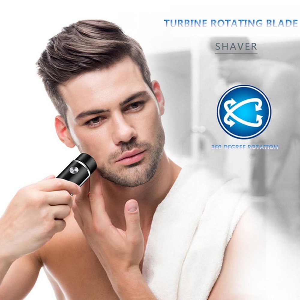 Máy Cạo Râu Mini Một Đầu Qipin Kèm Dây Cáp Sạc USB Tiện Dụng Cho Nam