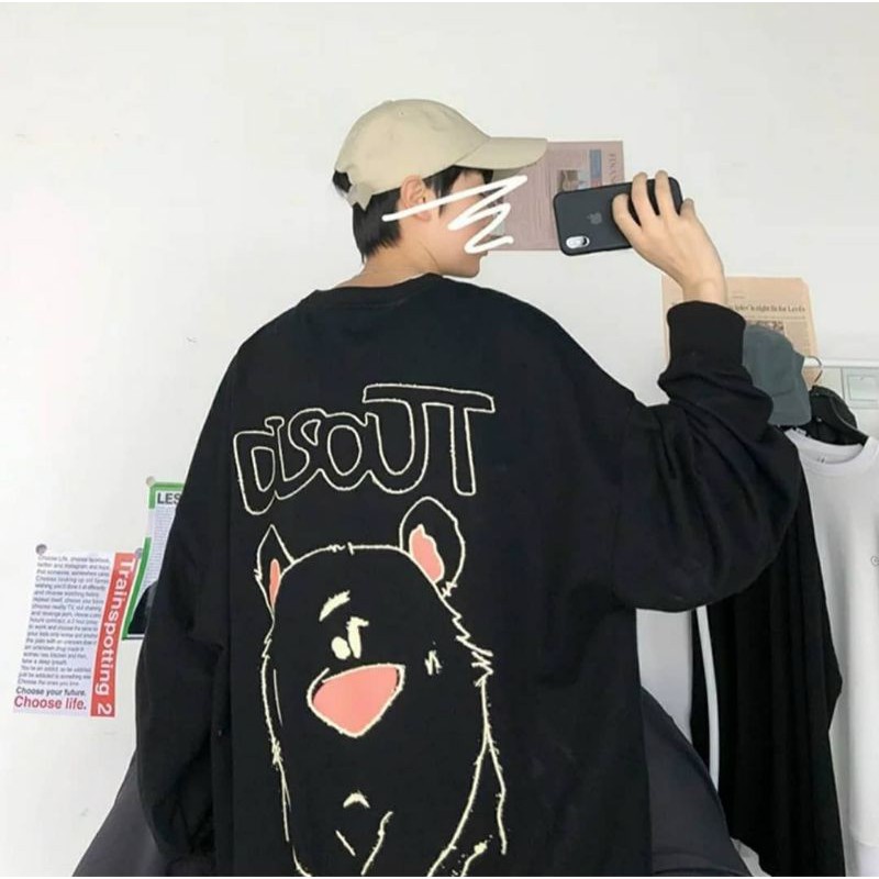 Áo Sweater Form Rộng GẤU DISOUT Vải Nỉ Unisex Ulzzang