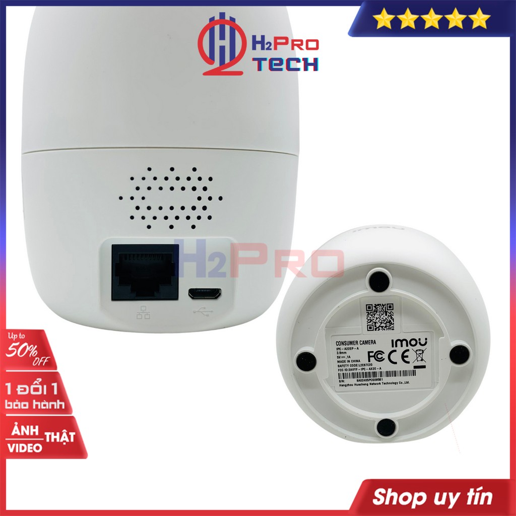 Camera Trong Nhà, Camera IMOU Ranger 2 Xoay 360 Độ 1080P - Hình Ảnh Rõ Đẹp Và Sắc Nét, Nhỏ Gọn - H2Pro Tech