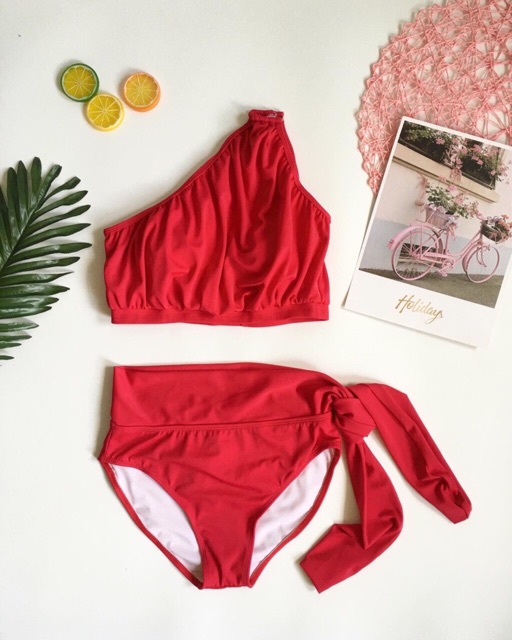 Set bikini nữ hoàng lệch vai nhiều màu | BigBuy360 - bigbuy360.vn