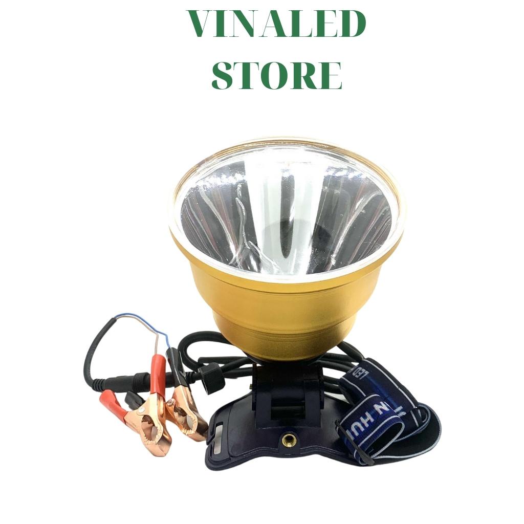 Đèn pin đội đầu đèn kẹp bình ác quy P90 TC 998 dùng soi nấm mối đi biển chóa đèn 13.5cm kèm kính vàng chuyển màu