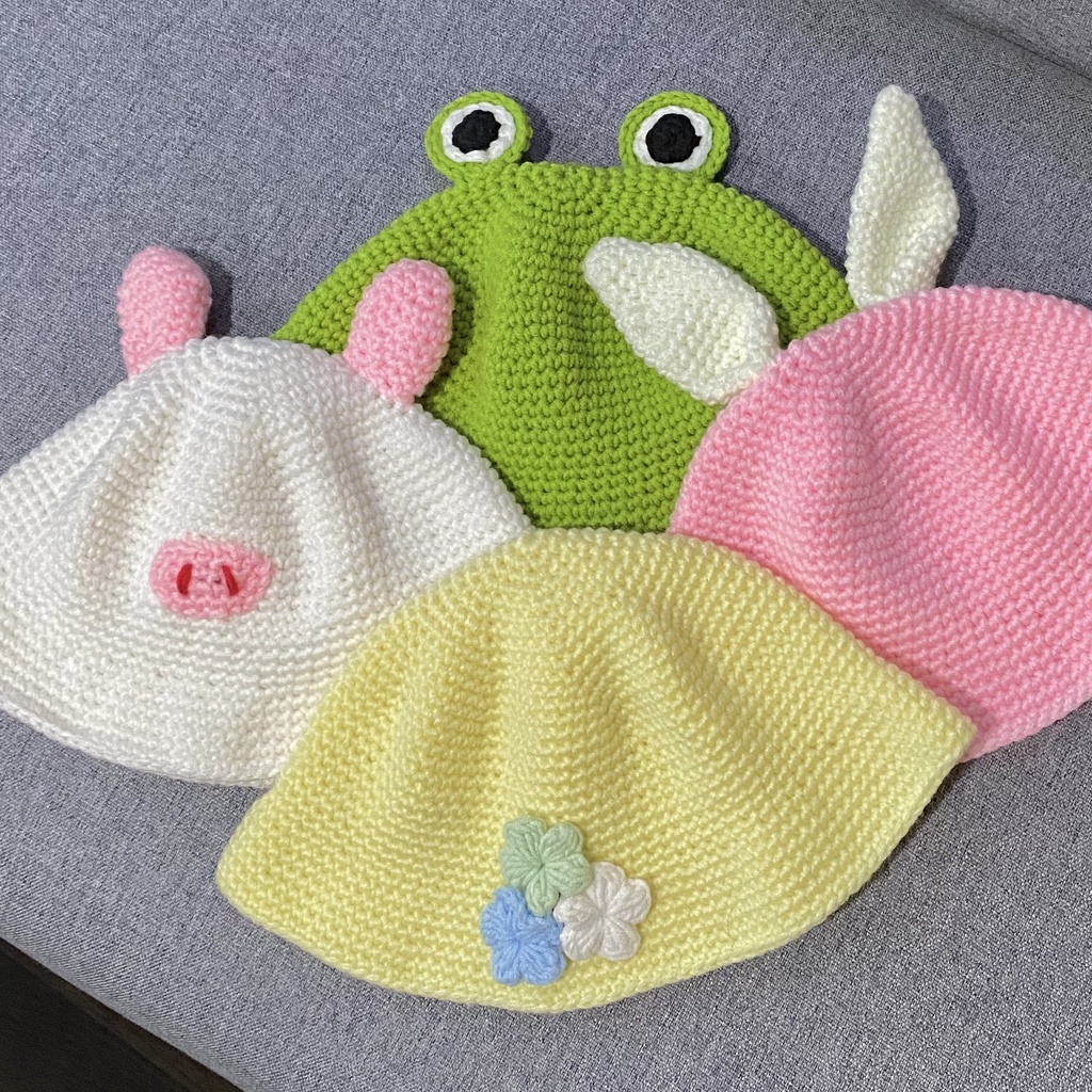 Mũ bucket len hình thú JAPHIE CROCHET đáng yêu handmade cho bé