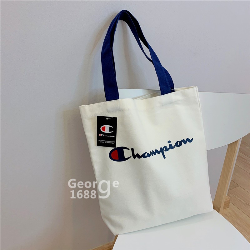 Túi Tote Canvas In Champion Thời Trang Cho Nam Nữ/ tui tote vintage