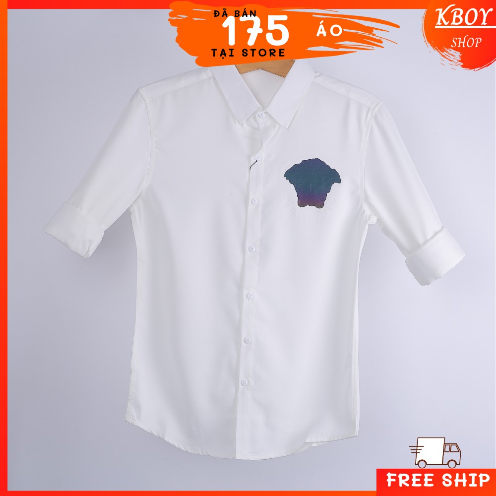 Áo sơ mi tay Ngắn/Dài -Hàng quãng châu,Họa Tiết Logo trước Ngực,Bigsize ,mềm mịn,Co giãn tốt, trẻ trung- F105/F105-1 | BigBuy360 - bigbuy360.vn