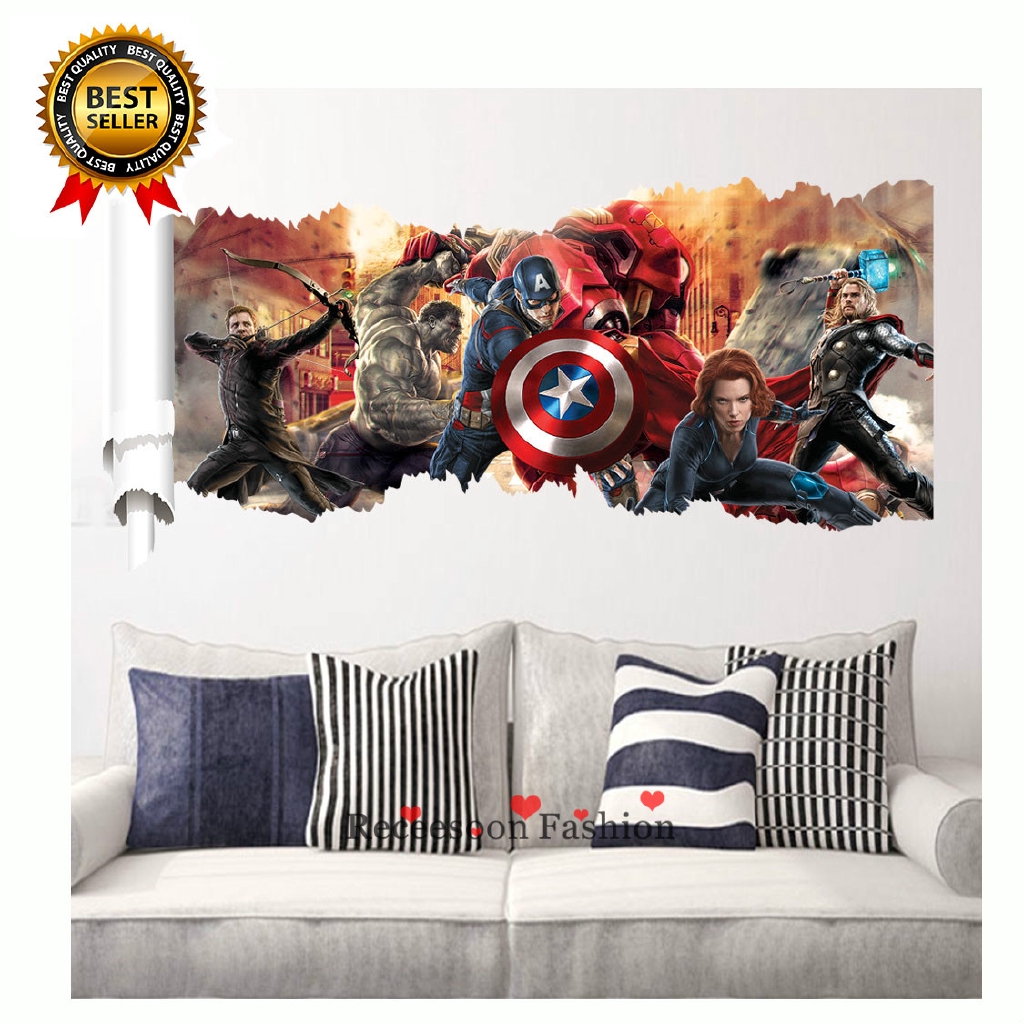 Decal dán tường hình biệt đội siêu anh hùng Marvel