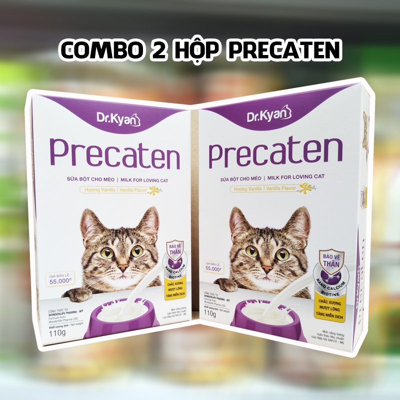 [2 Hộp] Precaten Sữa Cho Mèo Con Sữa Precaten Mèo Sơ Sinh Hộp 110g - Bobo Pet Shop Hà Nội