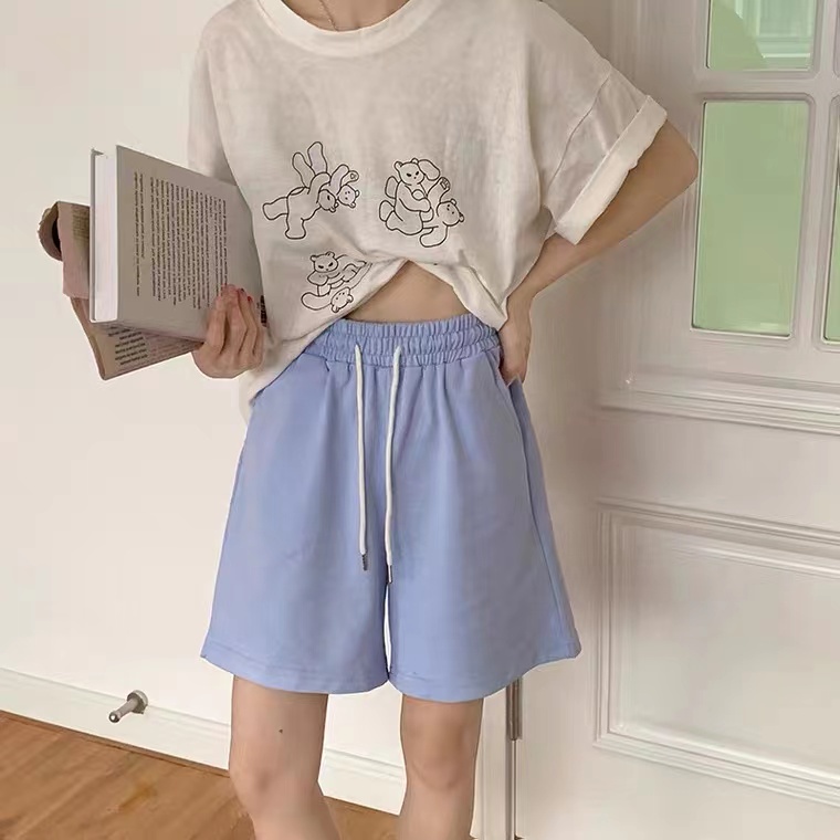 Quần ngắn ống rộng Phong Cách Hàn Quốc Cho Nữ