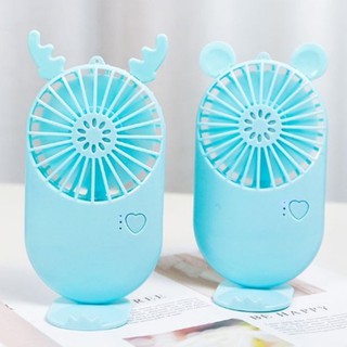 Quạt mini cầm tay sạc điện - tai thỏ dễ thương 3 tốc độ kèm dây sạc