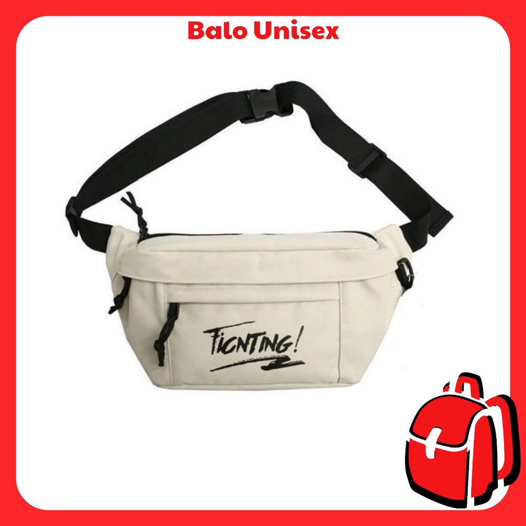 Túi bao tử nữ, nam đeo chéo vải Canvas Ulzzang Ficnting 300FIT