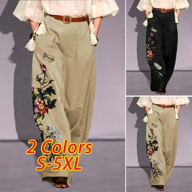 Quần Dài VONDA Ống Rộng Lưng Thun Thêu Hoa Thời Trang Nữ | BigBuy360 - bigbuy360.vn