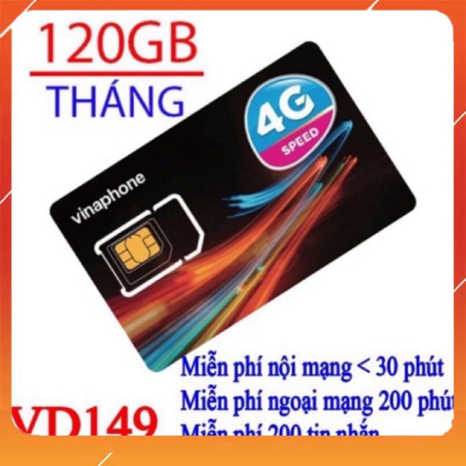 SIÊU RẺ QUÁ Ạ [Miễn phí 1 năm] SIM 4G Vinaphone VD149 4GB/ngày, Gọi Nội Mạng 30 Phút ,Ngoại Mạng 200 phút SIÊU RẺ QUÁ Ạ