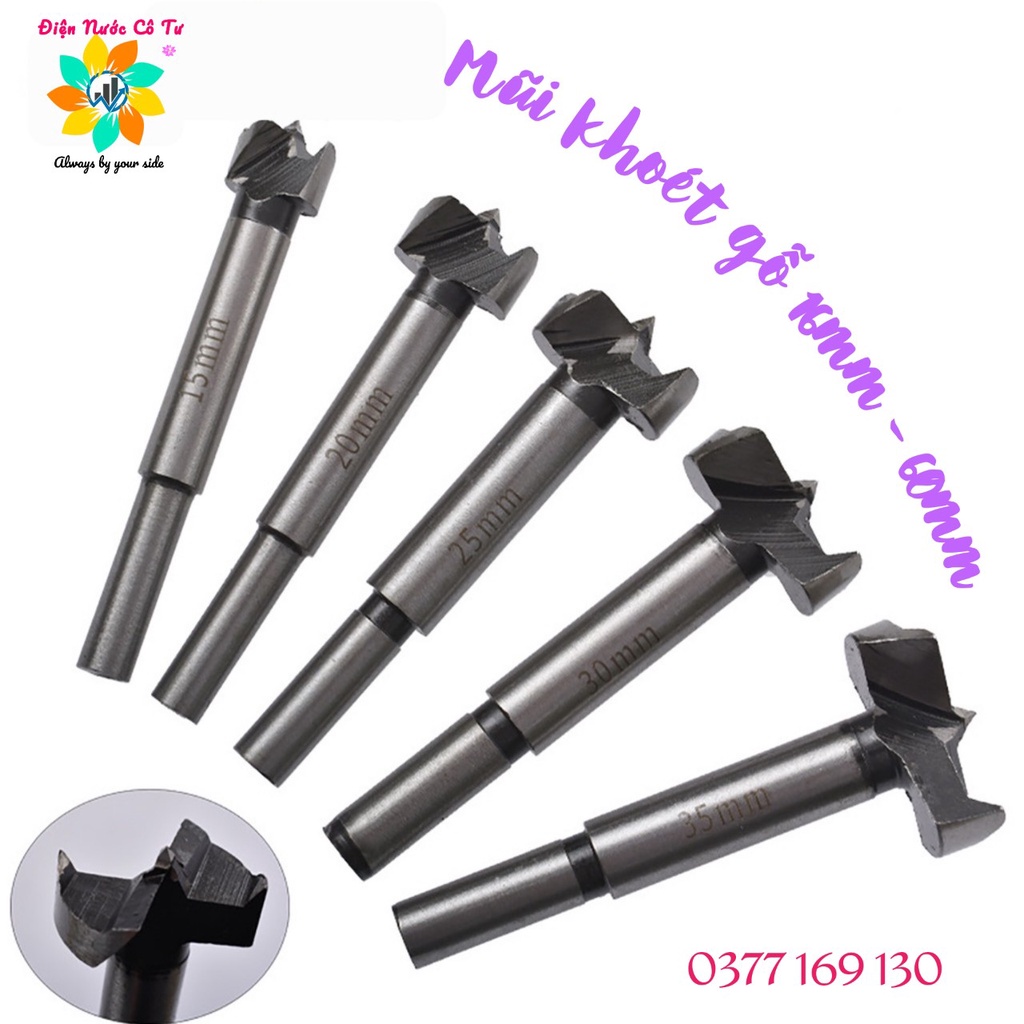 Mũi Khoét Gỗ Đủ Size 16ly - 60ly