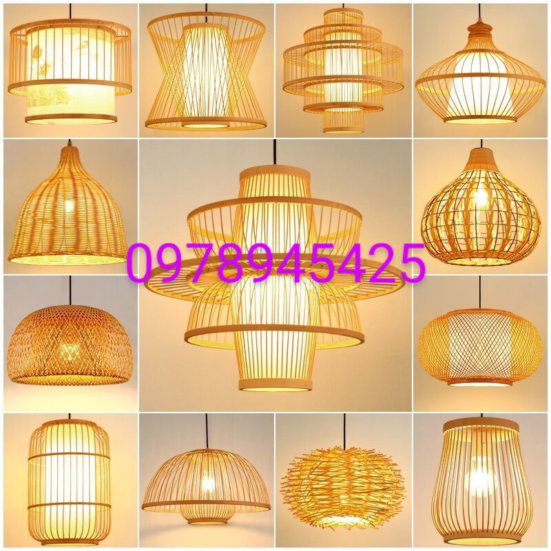 Đèn tre đèn mây tre đèn thả mây tre đủ mẫu giá gốc