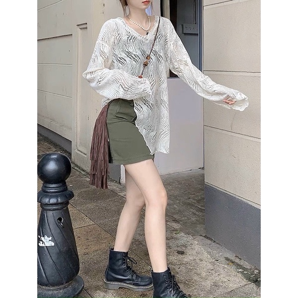 SET ÁO LƯỚI CHÂN VÁY TÚI HỘP