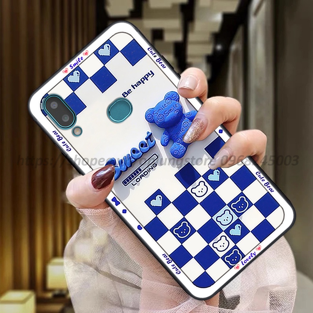 Ốp Samsung A10s in bộ hình 3D gấu cute cool ngầu giả nổi