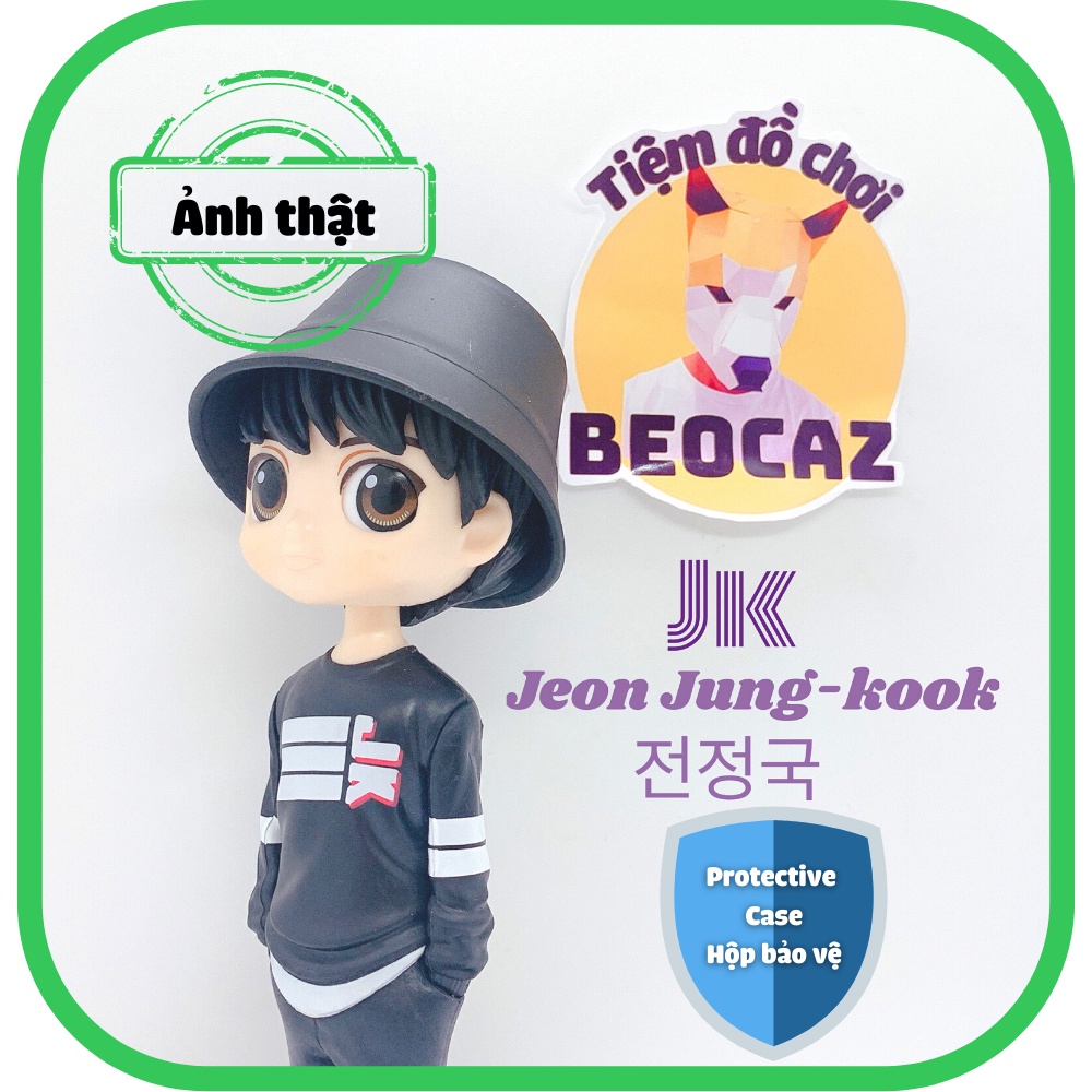 [Full Box Tặng Hộp Bảo Vệ] Mô hình chibi Jungkook JK Jeon Jungkook BTS Bangtan Boys 15 cm dễ thương quà tặng